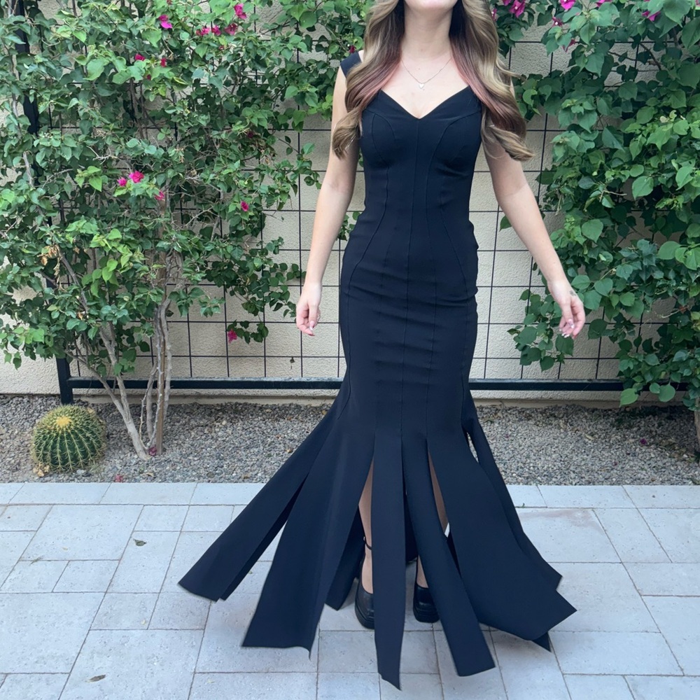 Chiara Boni La Petite Robe sleeveless black slit skirt maxi Dress, XS (38)
